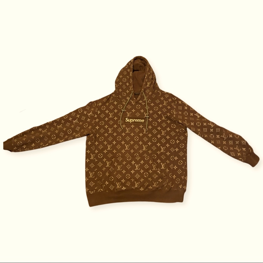 Supreme X Louis Vuitton Brown Monogram Hoodie